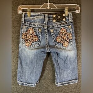MISS ME Girl's Denim Jeans Bermuda Shorts Embellished JK5778M SIZE 10